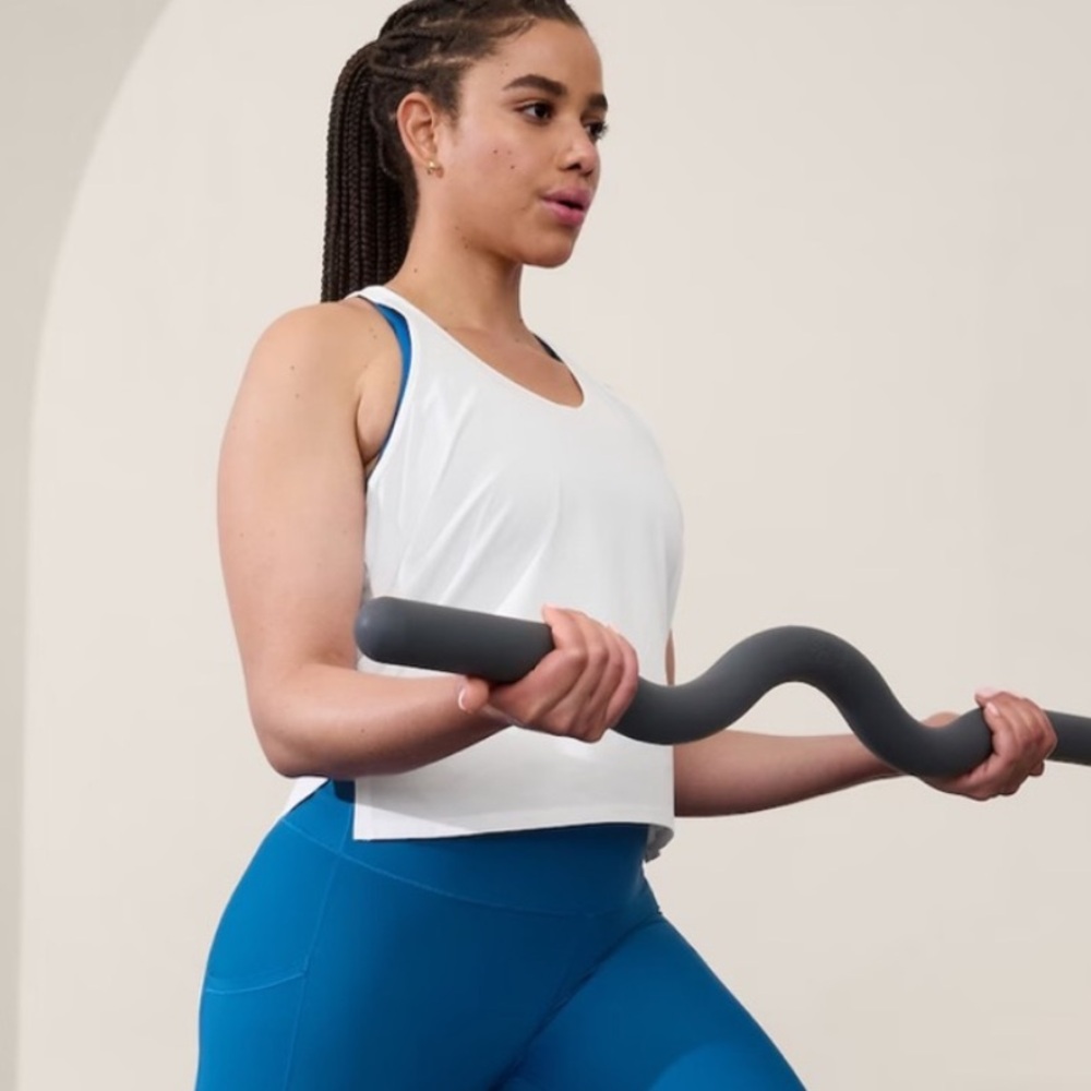 Athleta Navigate racerback tank top - grid fabric - dolphin hem